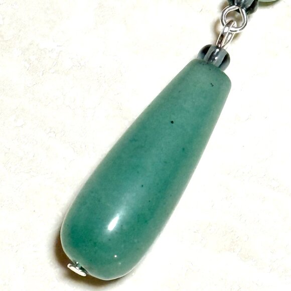 2/$20, Natural Green Aventurine Pendant, Genuine Gemstone Long Drop Pendant - Picture 3 of 11